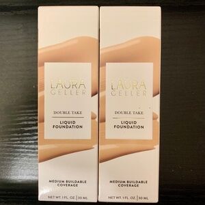 2 Laura Geller Double Take Liquid Foundation 300 Golden Medium. New in box